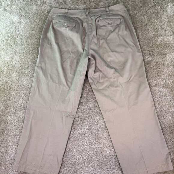 Talbots Signature Cropped Capri Pants Women Sz 16 Beige Straight Stretch E492 - Picture 6 of 12